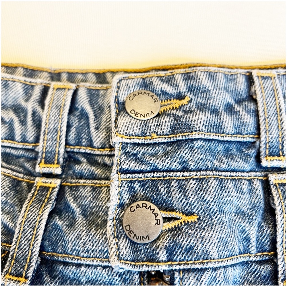 Carmar Sahara Beasley Double Waist Front Zip Denim Skirt View 4